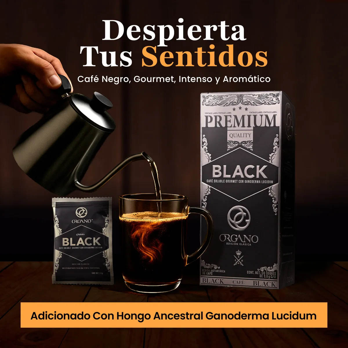 CAFE GOURMET NEGRO 30 sobres (Organo Gold)