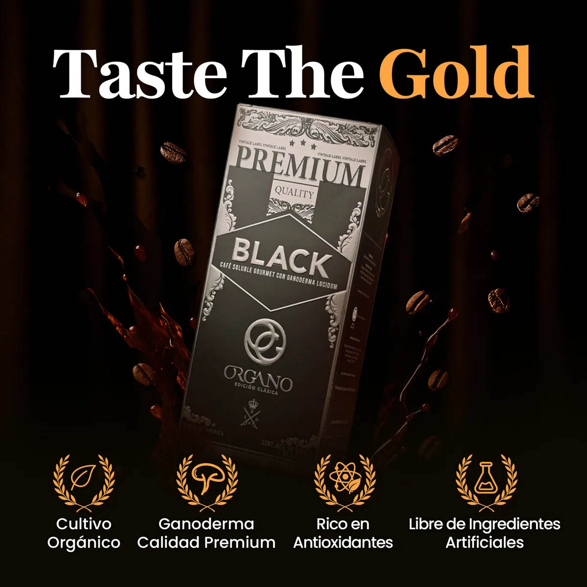CAFE GOURMET NEGRO 30 sobres (Organo Gold)