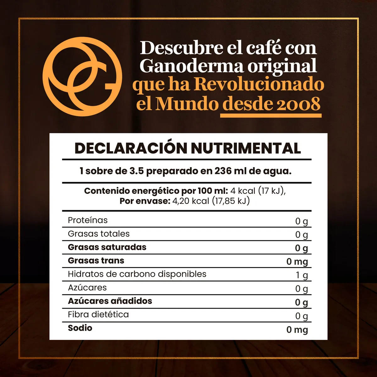 CAFE GOURMET NEGRO 30 sobres (Organo Gold)